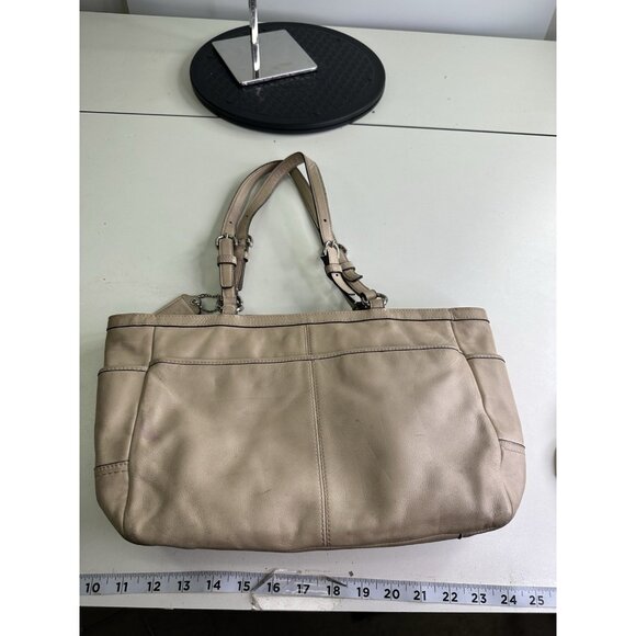 Coach F17721 Gallery Leather Shoulder Handbag Tote Purse Beige - Picture 13 of 16